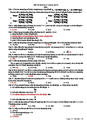 Đề thi học kì I Vật lí lớp 12 - Đề số 6 - Năm học 2016-2017